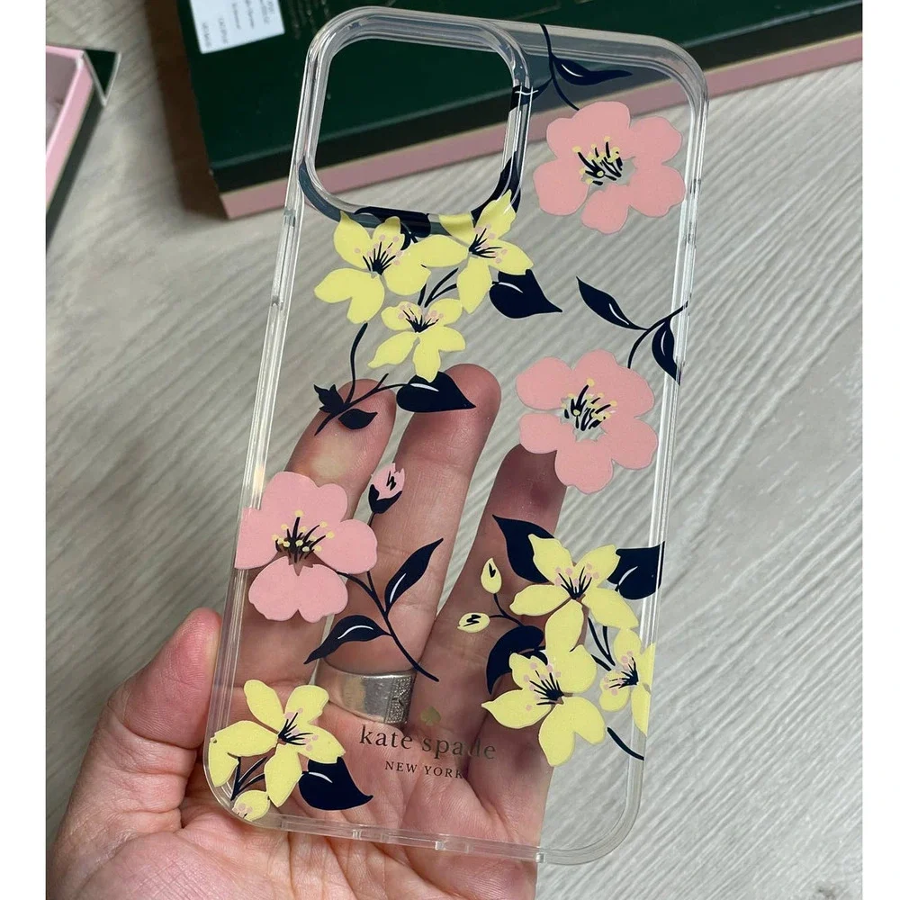 Kate Spade lily blooms stability ring resin iphone 13 pro case